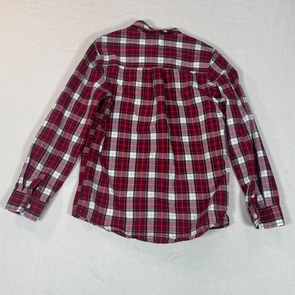Gymboree Boys Plaid & Check Button Down Shirts Set of 2 Red Brown Size M 7-8